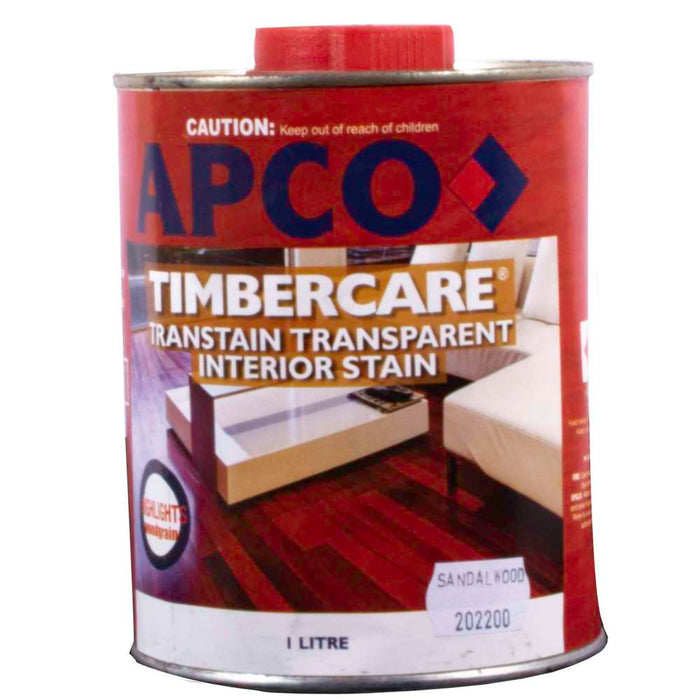 Apco Timbercare Transtain Transparent Stain Sandalwood 1L