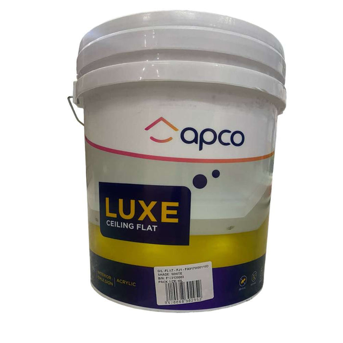 Apco Luxe Ceiling Paint Flat Acrylic White 10L