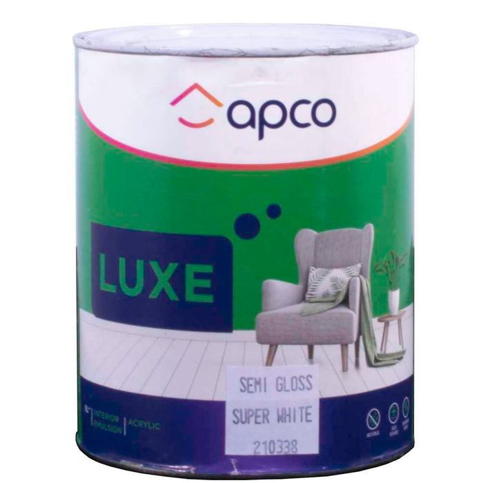 Apco Luxe Semi Gloss Acrylic White 1L