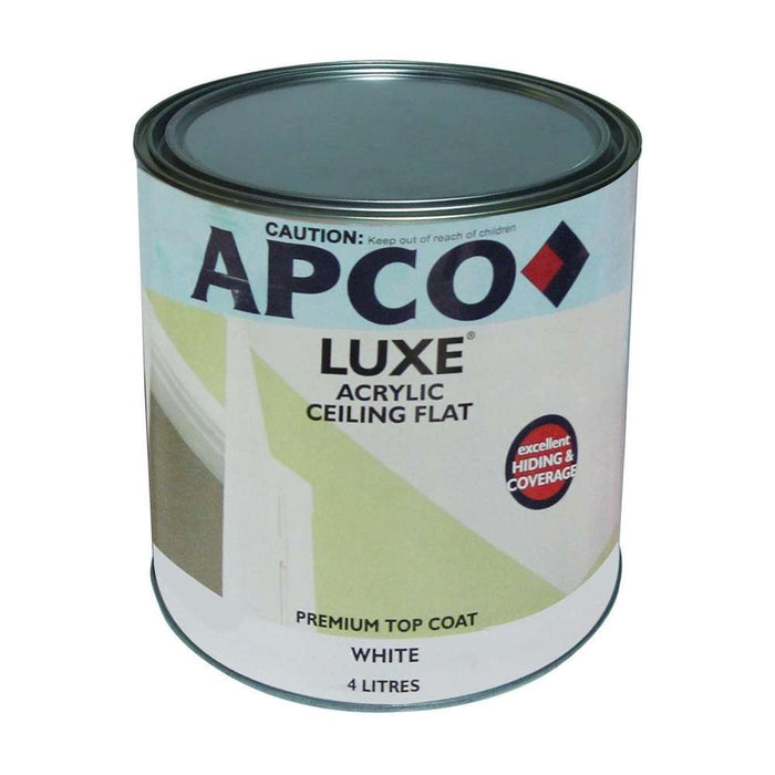 Apco Luxe Ceiling Paint Flat Acrylic White 4L