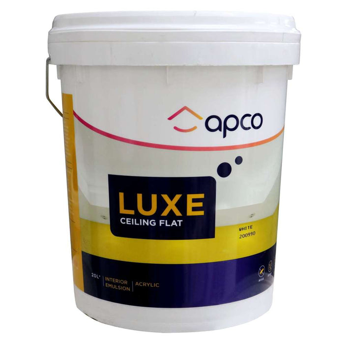 Apco Luxe Ceiling Paint Flat Acrylic White 20L