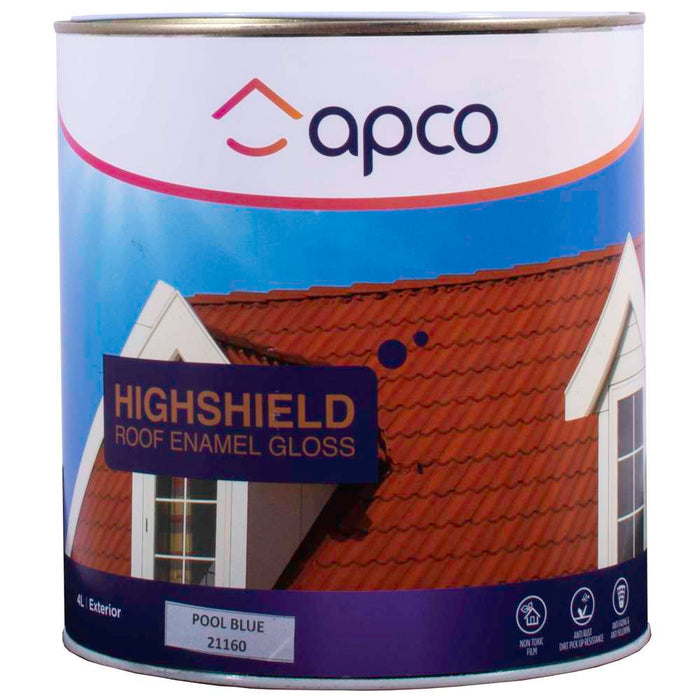 Apco Highshield Roof Paint Gloss Enamel Pool Blue 4L