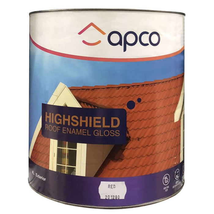 Apco Highshield Roof Paint Gloss Enamel Red 4L