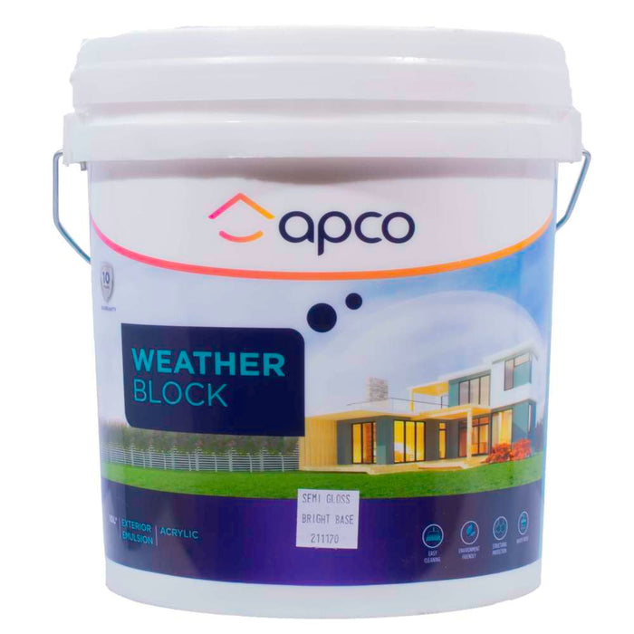 Apco Weatherblock Semi Gloss Acrylic Bright Base 10L