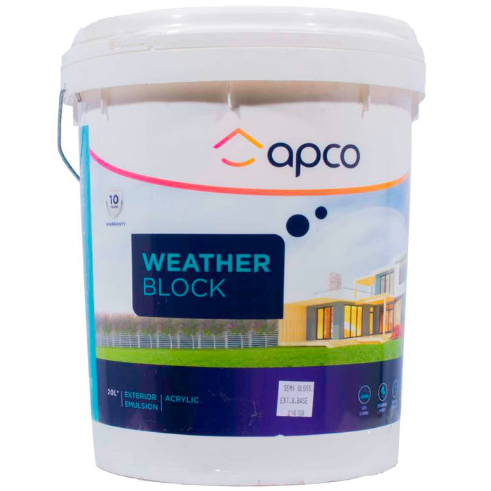 Apco Weatherblock Semi Gloss Acrylic Extra Bright Base 20L