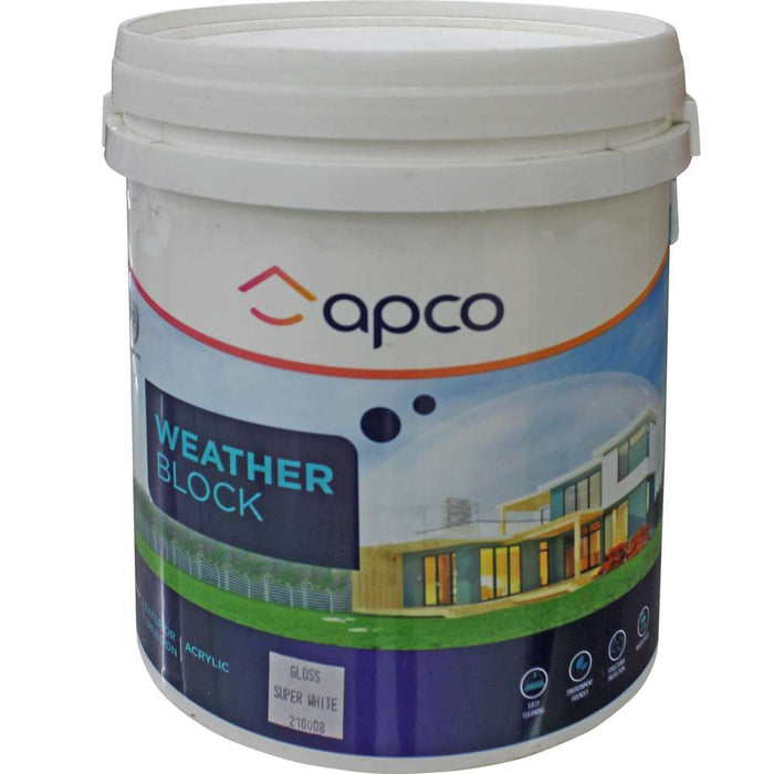 Apco Weatherblock Gloss Acrylic White 10L
