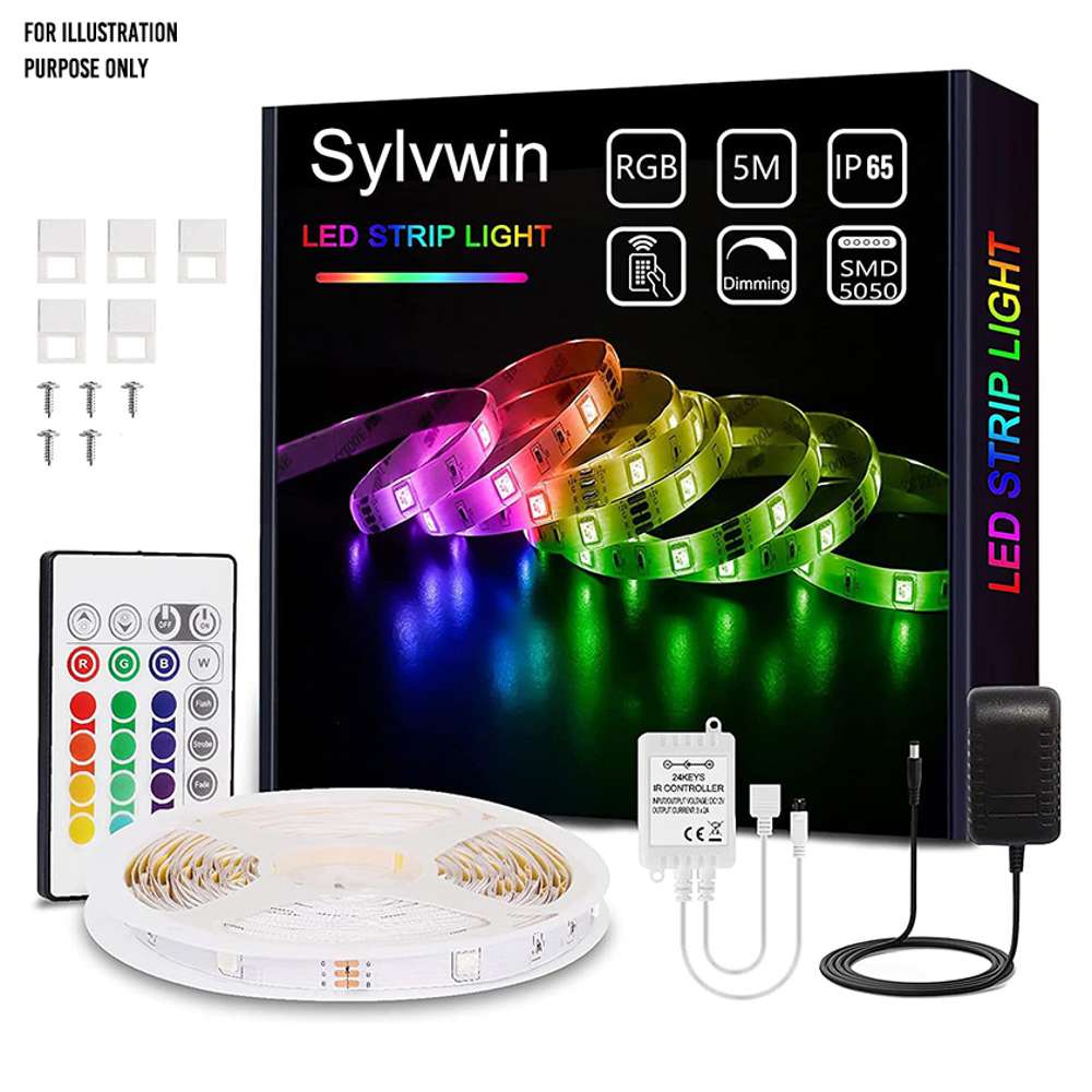 HOVVIDA LED Strip 5 m, 30 LEDs/Metre, 24 V RGB LED Strip, 150 LED