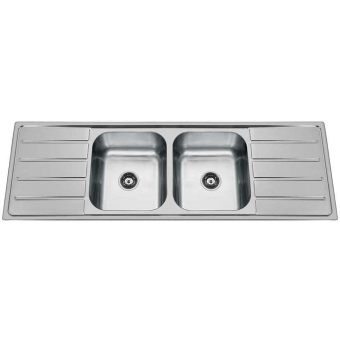 Evia Pianno Double Bowl Sink 2-Side Drainer 1500 x 500 x 180