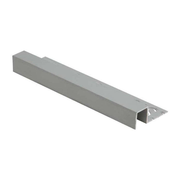 Evia Tile Trim 10mm x 2.5M Aluminium Square Edge Matte Silver