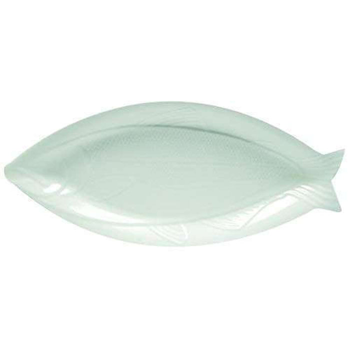 White Ceramic Fish Plate 14"