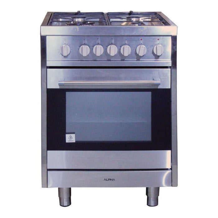 Alpha Premium Free Standing Gas Cooker 4B 60cm with Electric Oven
