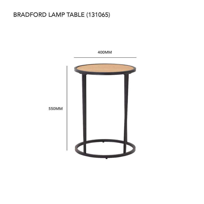 Ivan Bradford Lamp Table Black & Oak 450 x 450 x 430mm No Warranty
