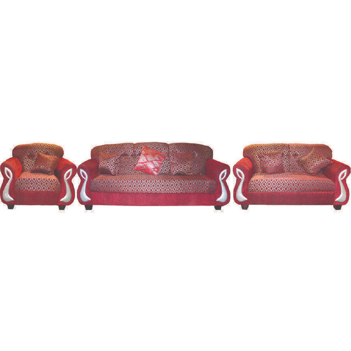 Amie 3+2+1 Fabric Sofa Set Cushions Assorted Colors