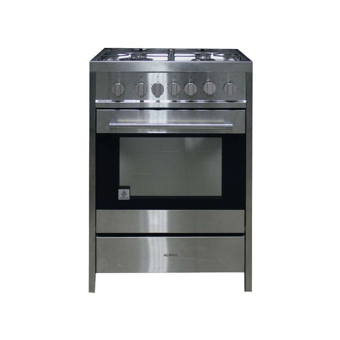 Alpha Premium Free Standing Gas Cooker 4B 60cm with Gas Oven