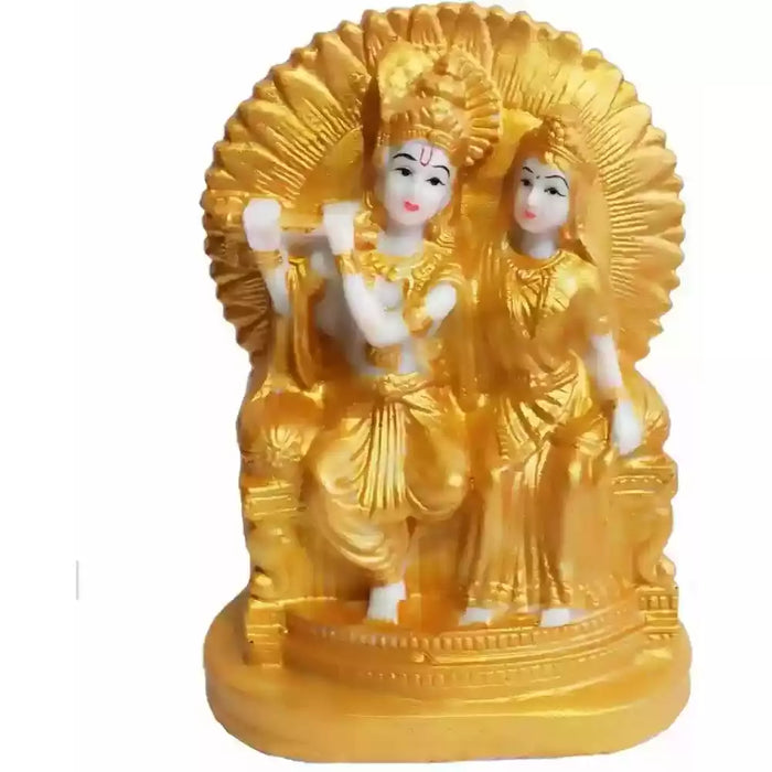 Radha Krishna Fountain Statue 12" Gold
