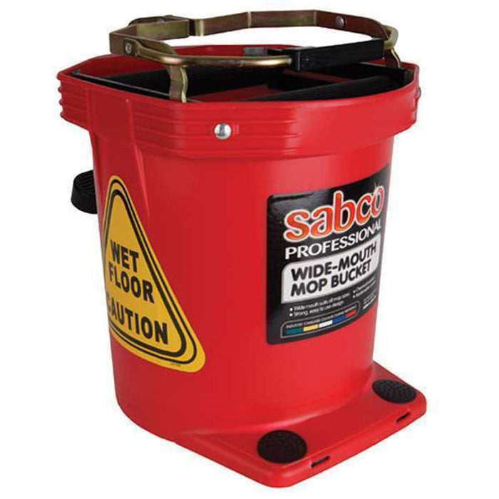 Sabco Wide Mouth Mop Bucket Red 16L