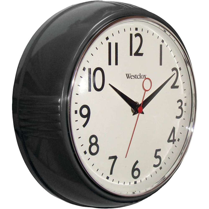 Westclox Retro Round Wall Clock 9.5" 32042BK