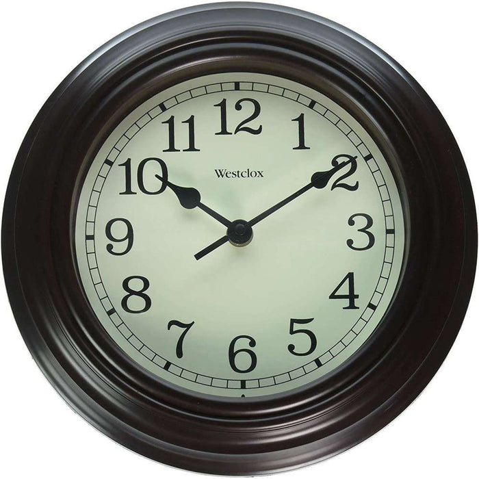 Westclox Plastic Woodgrain Round Wall Clock 10"