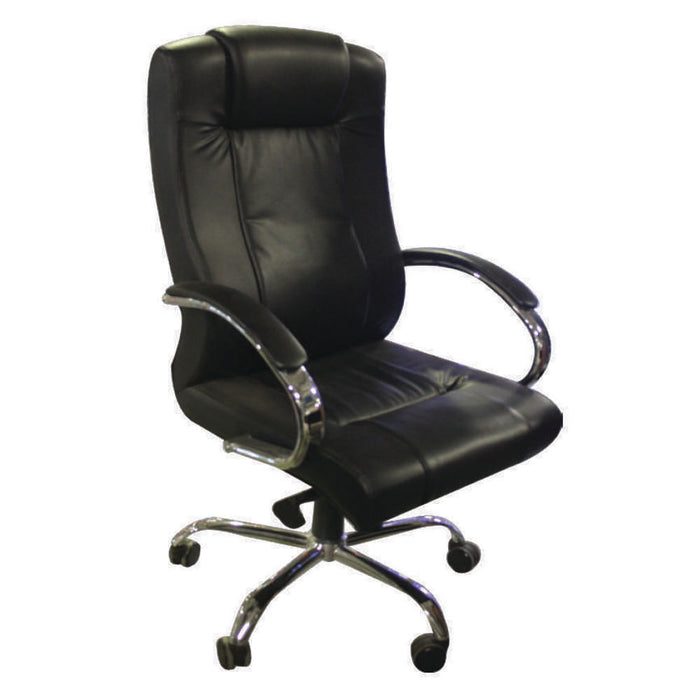 Euro High Back Chair Black Chrome Base (100kg Max)