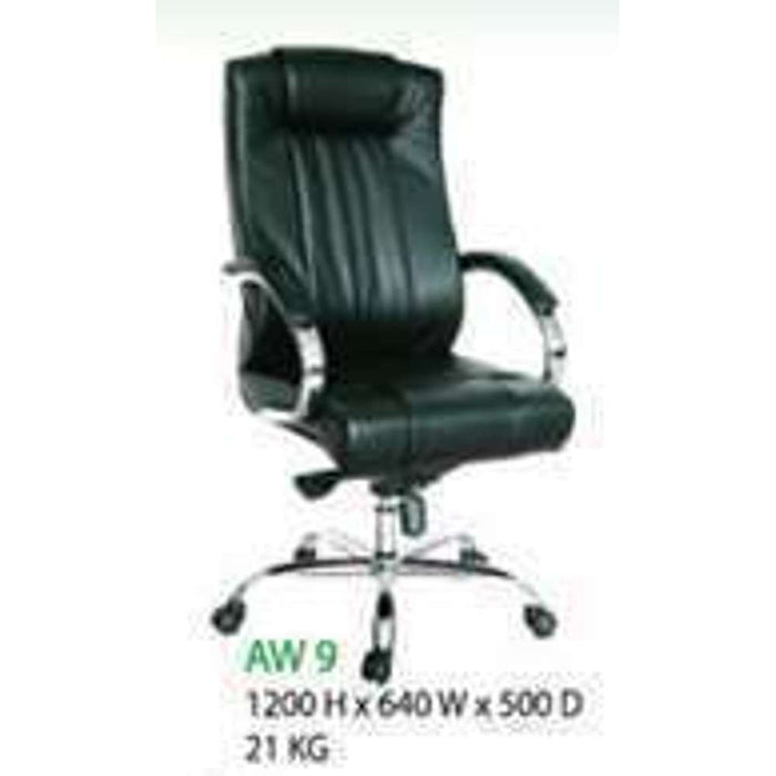 Euro High Back Chair Black Chrome Base (100kg Max)