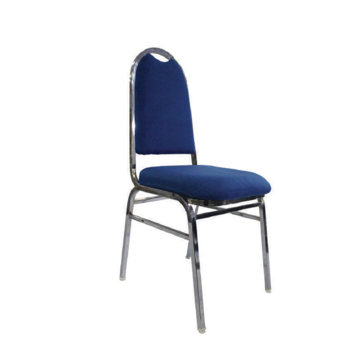 Euro Stackable Chair Blue Chrome Frame (100kg Max)