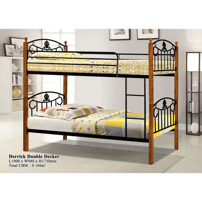 Ivan Derrick Bunk Bed 1900 x 900 x 1727mm Black & Walnut