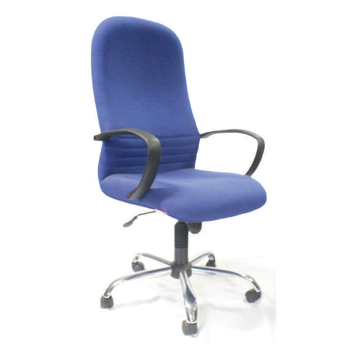 GDS High Back Chair Blue Chrome Base (120kg Max)