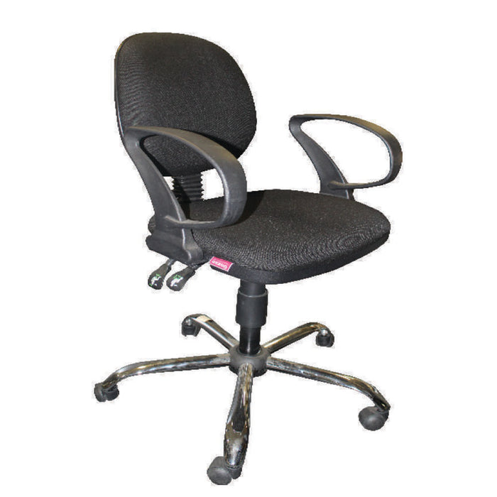 GDS Typist Chair Low Back Black Chrome Base (120kg Max)