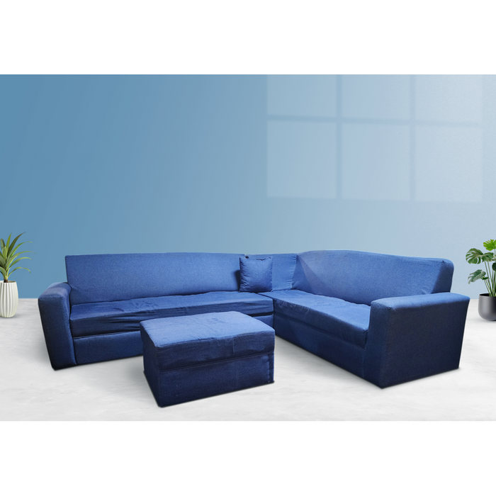 Fauna Dilio L Shape Fabric Sofa Set Assorted Colors