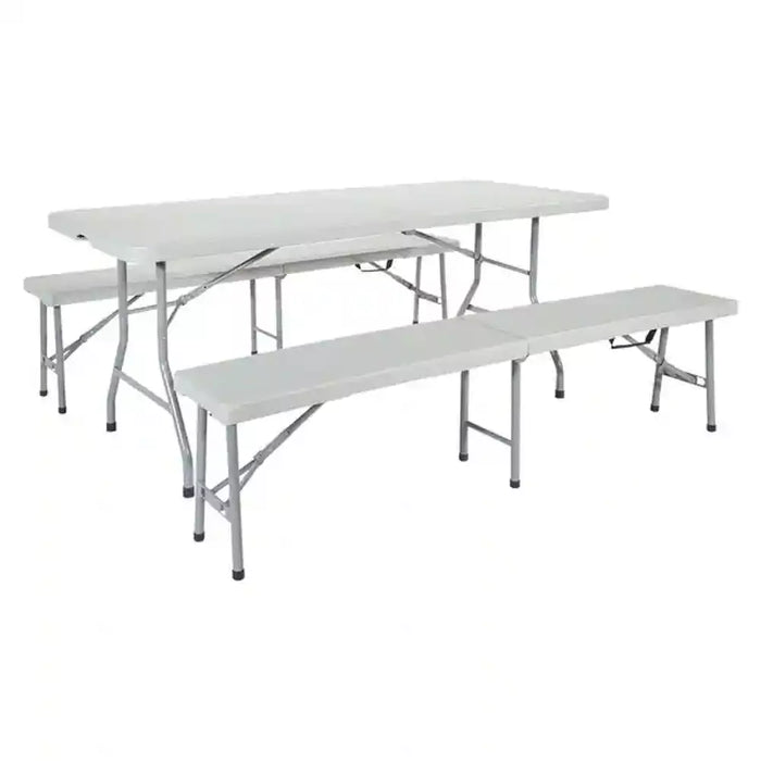 Lifestlye Table & Bench Set White