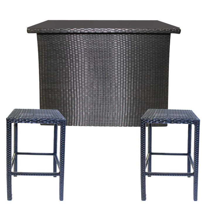 Steven Outdoor Bar Table w/ 2 Stools