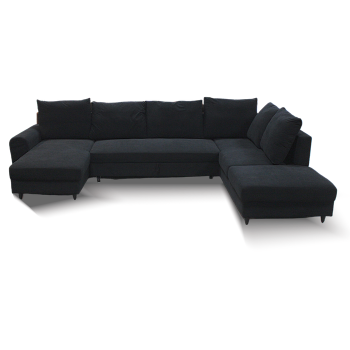 Bless L-Shape Convertible Fabric Sofa Ottoman Grey #220G-13