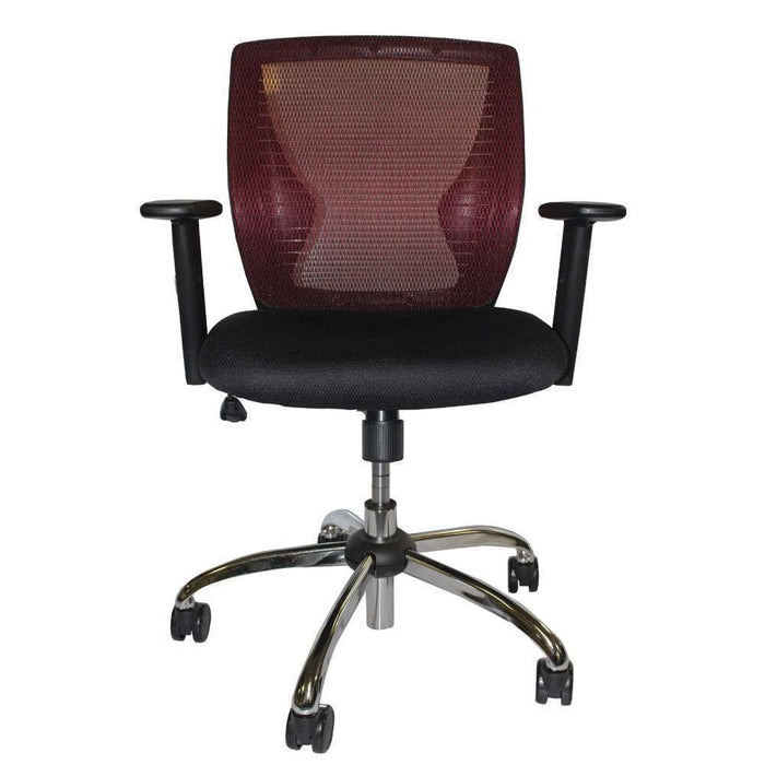 CSC Medium Mesh Back Chair Red Chrome Base (140kg Max)