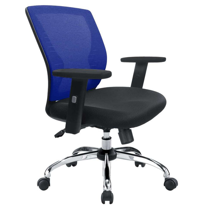 CSC Medium Mesh Back Chair Blue Chrome Base (140kg Max)
