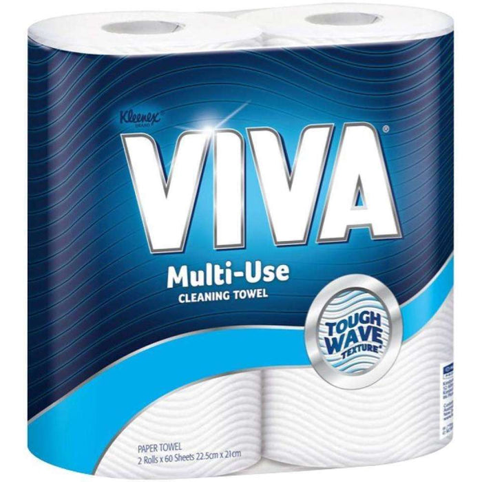 Viva Kitchen Paper Towl Twin Pack White 60 Sheets
