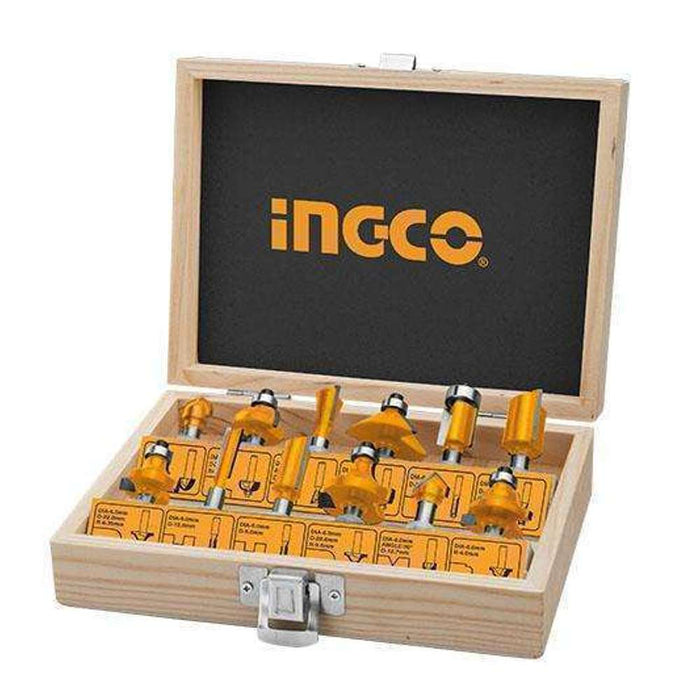Ingco Router Bits 12pc 6mm Shank