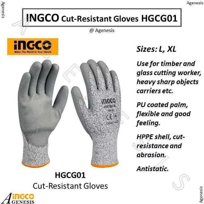 Ingco Cut-Resistant Hand Gloves XL