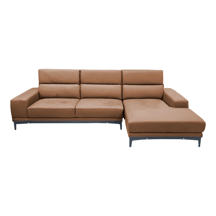 Bless 3+L Half Leather Sectional Sofa Brown #8395