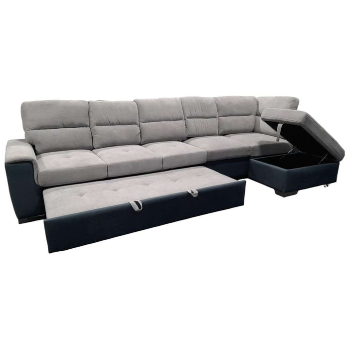 Bently Fabric Corner Sofa Navy/Mist Grey