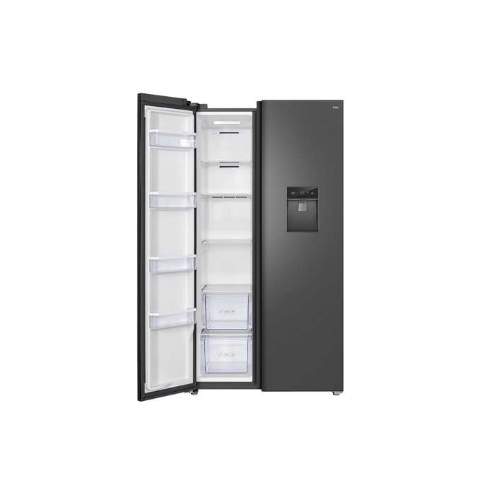 TCL Fridge Side x Side 2 Door 529L Silver with Water Dispenser